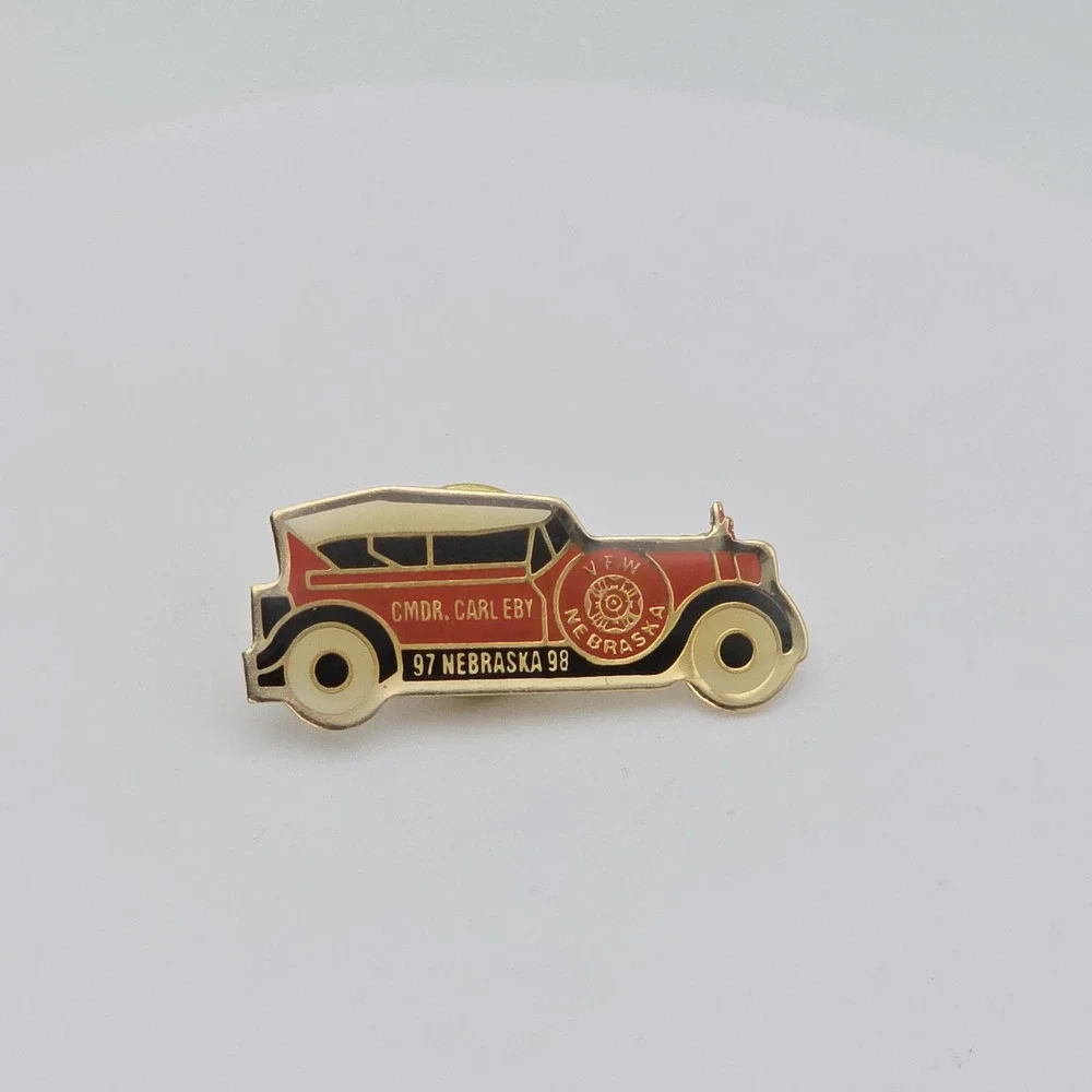 Veterans of Foreign Wars VFW Pin Pinback Enamel Resin Commander Carl Eby 1997-98